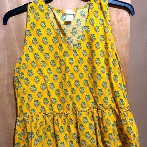 Yellow with green flower cute top